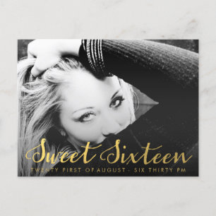 Gold Sweet 16 Seteen Party Photo carte postale