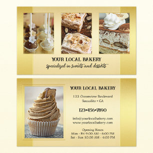 Gold Sweet Bakery Dessert Carte de visite photo