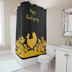 Gold Thanksgiving Turquie Floral Douche rideau