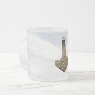 Gold Thor Hammer nuages de verre dépoli mug