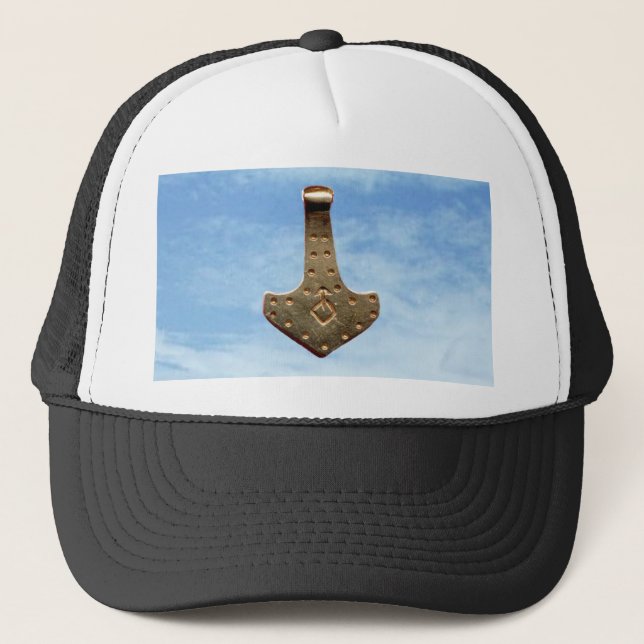 Gold Thor Hammer nuages noir et blanc casquette (Devant)