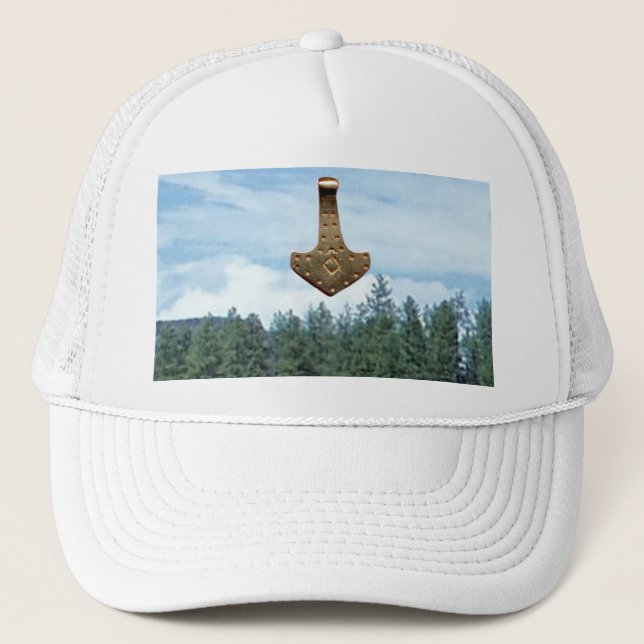 Gold Thor Marteau arbres casquette blanc (Devant)