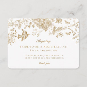 Gold Toile de Jouy Registre Carte Invitation Inser