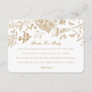 Gold Toile Jouy Livres pour Baby Invitation Insert