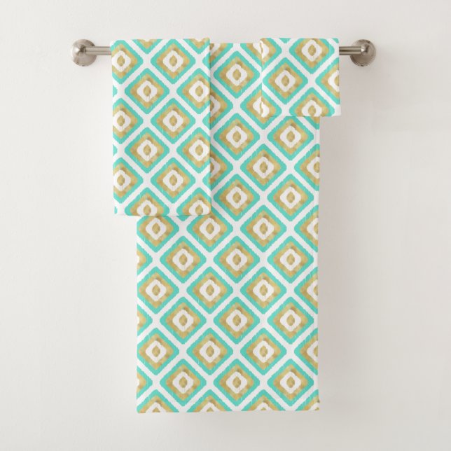 Gold & Turquoise Chic Ikat Motif (En situation)