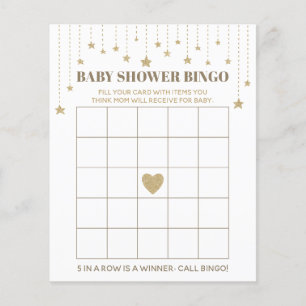 Gold Twinkle Little Star Baby shower Bingo Jeu