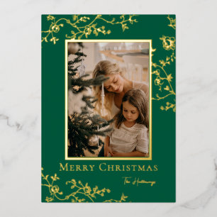 Gold Vines Un cadre photo Foil Carte de vacances