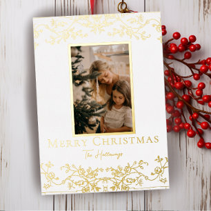 Gold Vins One Photo Foil Carte de vacances