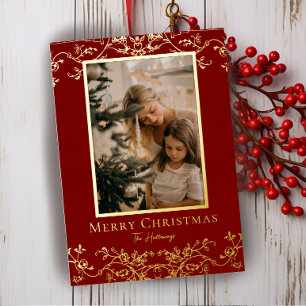 Gold Vins Une grande photo Foil Carte de vacances