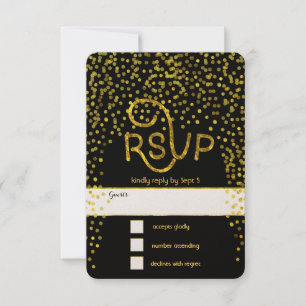 Gold Vintage Typographie moderne Mariage RSVP