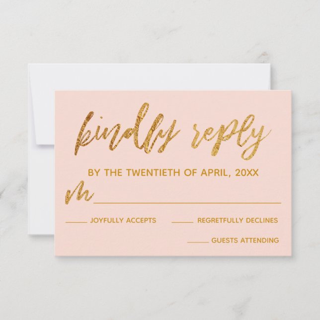 Gold Waves écriture manuscrite rose pâle Réponse (Devant)