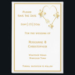 Gold Wedding Enregistrer La Date Magnet Papillons<br><div class="desc">Mariage enregistrer la date magnétique papillon conception du coeur. Customisez ce mariage de couleur or enregistrez l'aimant de date avec vos détails mariages. Si vous avez besoin d'aide pour vous customiser, contactez-nous via le lien de cette page. Papillon de couleur or et conception du coeur mariage personnalisé enregistrer la date...</div>