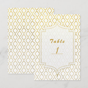 Gold & White Marocain Glam Numéro de table