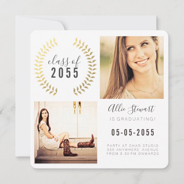 Gold Wreath Classe d'étudiants Cartes photos diplô (Devant)