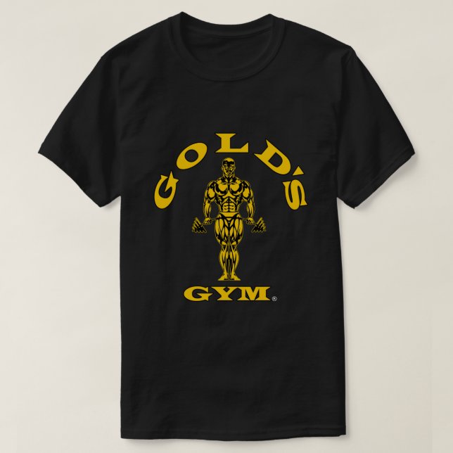 Gold&x27 ; s Logo Gym T-Shirt classique noir (Design devant)