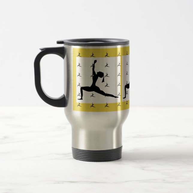 Gold Yoga Design Voyage/banlieue Mug : Café Mug (Gauche)