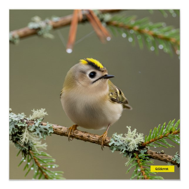 Goldcrest Macro Wildlife Poster (Devant)