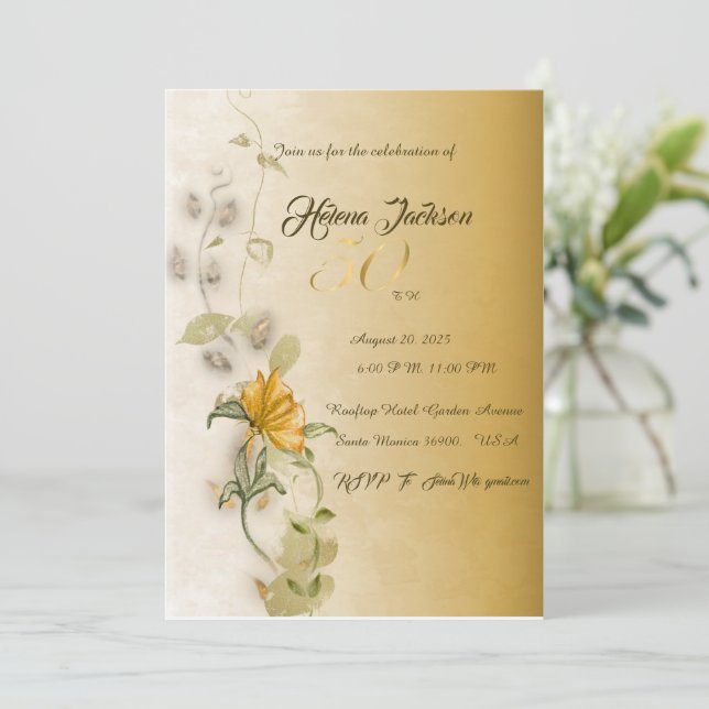 Golden 50 e anniversaire invitation (Debout devant)