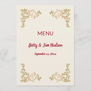 Golden - 50e - Menu d'accueil pour l'anniversaire