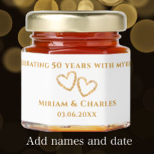 Golden 50th Mariage Anniversaire Coeur personnalis