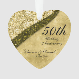 Golden 50th Mariage Anniversary Keepsaké Ornament