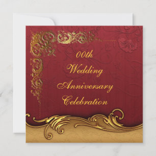 Golden 50th Mariage Anniversary Party Invitation