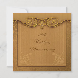 Golden 50th Mariage Anniversary Party Invitation