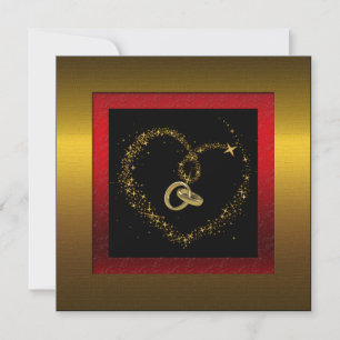 Golden 50th Mariage Anniversary Party Invitation