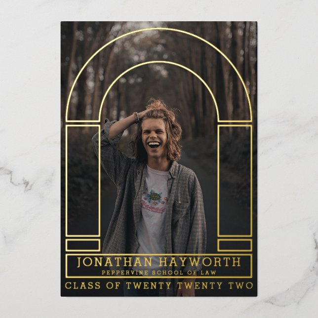 Golden Arches Graduation Foil Invitation (Recto)