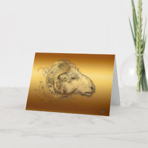 Golden Aries Ram Carte d'astrologie chinoise occid