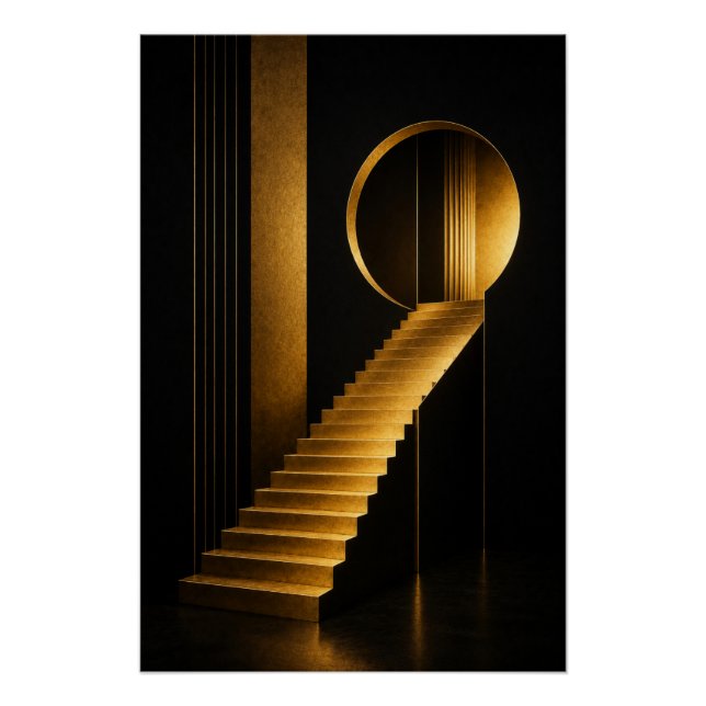 Golden Ascension Wall Art Poster (Devant)