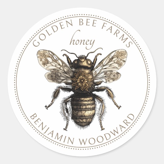 Golden Bee Honey Farms Sticker (Devant)