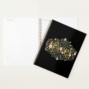 Golden Bliss : Élégant Floral Joyeux