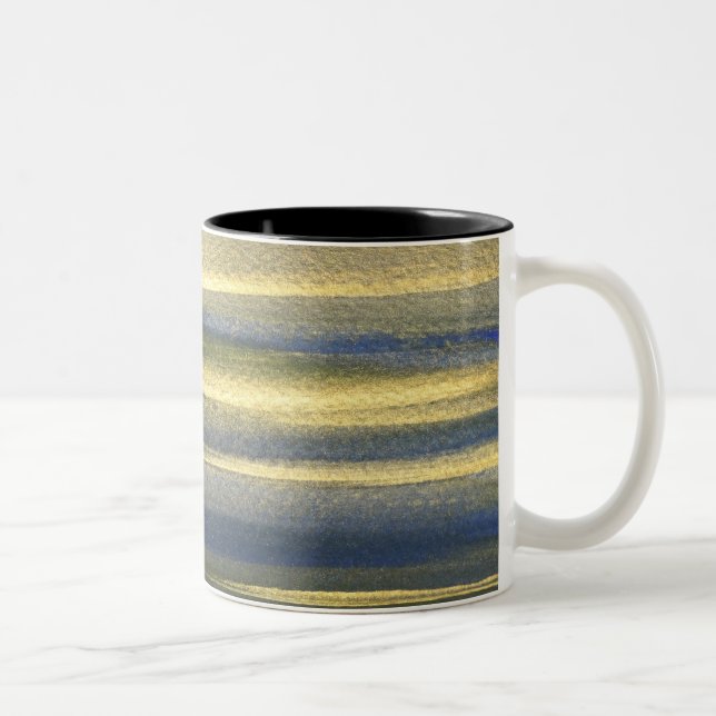 Golden Blue Lines Black 325 ml Mug à deux tons (Droit)