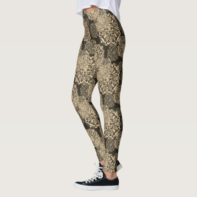Golden Boho Mandalas Leggings (Gauche)
