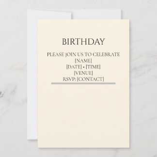 Golden Buttercream Birthday Invitation | Editable