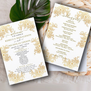 Golden Chic Bouquet Programme de mariage