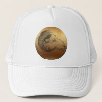 Golden Chinese Ram Year Zodiac Birthday Casquette