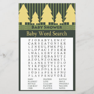 Golden Christmas Tree Baby shower Word Recherche J