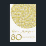 Golden Circle 80th Birthday Party Invitation<br><div class="desc">Invitation d'anniversaire moderne personnalisable.</div>
