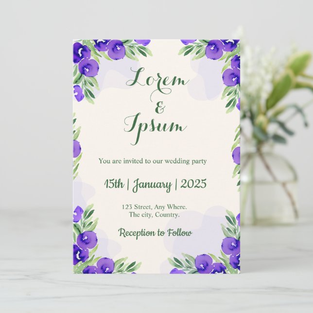 Golden Color Simple carte d'invitations pour maria (Debout devant)