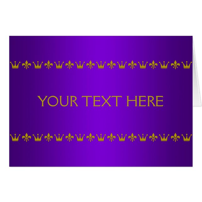 Golden Crown & Lily Border + votre texte & backgr. (Devant horizontal)