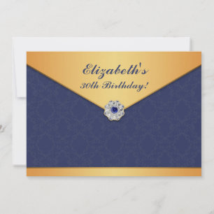 Golden Damask Anniversaire Appartement Invitation