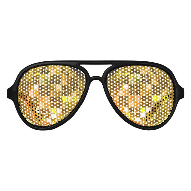 Golden Disco Ball Party Shades Lunettes de soleil (Devant)