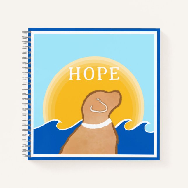 Golden Dog HOPE sunrise waves Kid’s Prayer Journal (Devant)