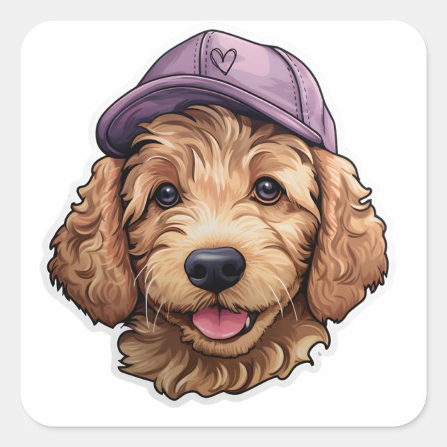 Golden Doodle Cap Kids Sticker Design stickers  (Devant)