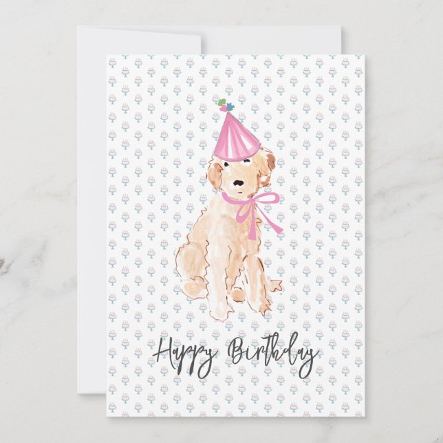 Golden Doodle Dog Art Anniversaire Casquette Gâtea (Devant)