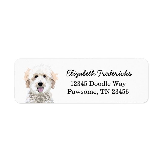 Golden Doodle Dog Retourner l'adresse Étiquettes (Devant)