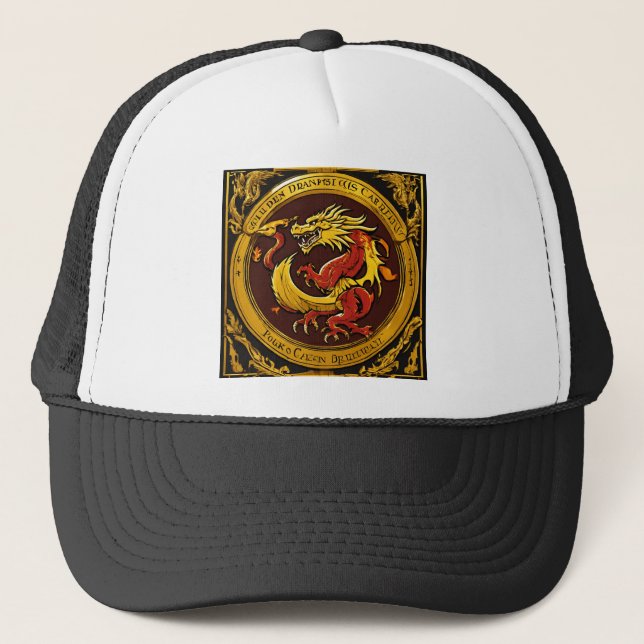 "Golden Dragon Casquettes : Coiffure conçue (Devant)