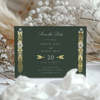 Golden Elegance Art Nouveau Enregistrer la carte D